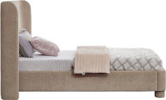 Seabreeze Beige Fabric Upholstered Twin Bed - Ornate Home