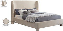 Seabreeze Beige Textured Fabric Upholstered Full Bed - Ornate Home
