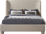 Seabreeze Beige Textured Fabric Upholstered Full Bed - Ornate Home