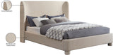 Seabreeze Beige Textured Fabric Upholstered King Bed - Ornate Home