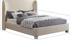 Seabreeze Beige Textured Fabric Upholstered King Bed - Ornate Home