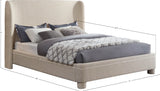 Seabreeze Beige Textured Fabric Upholstered Queen Bed - Ornate Home