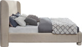 Seabreeze Beige Textured Fabric Upholstered Queen Bed - Ornate Home