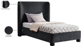 Seabreeze Black Chenille Fabric Upholstered Twin Bed - Ornate Home
