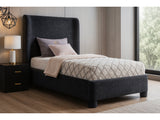 Seabreeze Black Chenille Fabric Upholstered Twin Bed - Ornate Home
