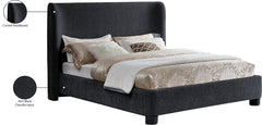 Seabreeze Black Fabric Upholstered King Bed - Ornate Home