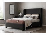 Seabreeze Black Fabric Upholstered Queen Bed - Ornate Home