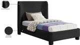Seabreeze Black Fabric Upholstered Twin Bed - Ornate Home
