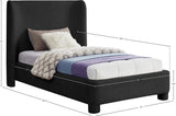 Seabreeze Black Fabric Upholstered Twin Bed - Ornate Home