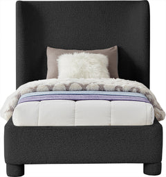 Seabreeze Black Fabric Upholstered Twin Bed - Ornate Home