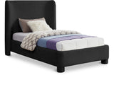 Seabreeze Black Fabric Upholstered Twin Bed - Ornate Home
