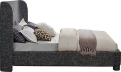 Seabreeze Black Textured Fabric Upholstered Full Bed - Ornate Home