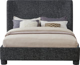 Seabreeze Black Textured Fabric Upholstered Full Bed - Ornate Home