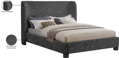 Seabreeze Black Textured Fabric Upholstered King Bed - Ornate Home