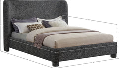 Seabreeze Black Textured Fabric Upholstered King Bed - Ornate Home