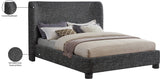Seabreeze Black Textured Fabric Upholstered Queen Bed - Ornate Home