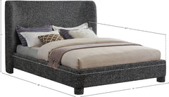 Seabreeze Black Textured Fabric Upholstered Queen Bed - Ornate Home