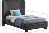 Seabreeze Black Textured Fabric Upholstered Twin Bed - Ornate Home