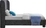 Seabreeze Black Textured Fabric Upholstered Twin Bed - Ornate Home