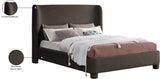 Seabreeze Brown Fabric Upholstered Queen Bed - Ornate Home