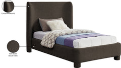 Seabreeze Brown Fabric Upholstered Twin Bed - Ornate Home
