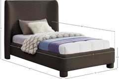 Seabreeze Brown Fabric Upholstered Twin Bed - Ornate Home