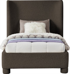 Seabreeze Brown Fabric Upholstered Twin Bed - Ornate Home