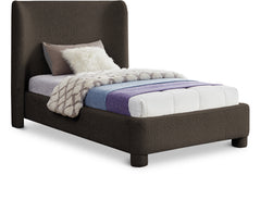 Seabreeze Brown Fabric Upholstered Twin Bed - Ornate Home
