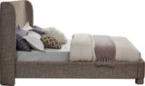 Seabreeze Brown Textured Fabric Upholstered Full Bed - Ornate Home
