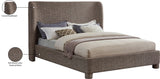Seabreeze Brown Textured Fabric Upholstered King Bed - Ornate Home