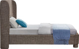 Seabreeze Brown Textured Fabric Upholstered Twin Bed - Ornate Home