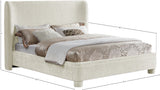 Seabreeze Cream Chenille Fabric Upholstered Full Bed - Ornate Home