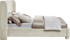 Seabreeze Cream Chenille Fabric Upholstered Full Bed - Ornate Home