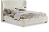 Seabreeze Cream Chenille Fabric Upholstered Full Bed - Ornate Home