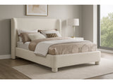 Seabreeze Cream Chenille Fabric Upholstered Queen Bed - Ornate Home
