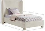 Seabreeze Cream Chenille Fabric Upholstered Twin Bed - Ornate Home