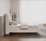 Seabreeze Cream Chenille Fabric Upholstered Twin Bed - Ornate Home