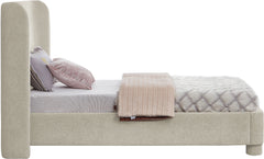 Seabreeze Cream Chenille Fabric Upholstered Twin Bed - Ornate Home