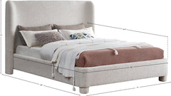Seabreeze Cream Fabric Upholstered Queen Bed - Ornate Home