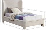 Seabreeze Cream Fabric Upholstered Twin Bed - Ornate Home