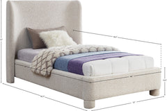 Seabreeze Cream Fabric Upholstered Twin Bed - Ornate Home