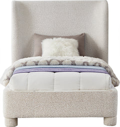 Seabreeze Cream Fabric Upholstered Twin Bed - Ornate Home