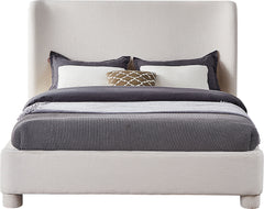 Seabreeze Cream Textured Fabric Upholstered Full Bed - Ornate Home