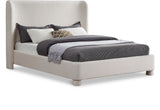 Seabreeze Cream Textured Fabric Upholstered Full Bed - Ornate Home
