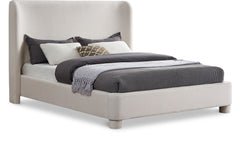 Seabreeze Cream Textured Fabric Upholstered Full Bed - Ornate Home