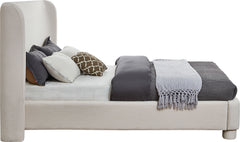Seabreeze Cream Textured Fabric Upholstered King Bed - Ornate Home