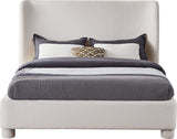 Seabreeze Cream Textured Fabric Upholstered Queen Bed - Ornate Home