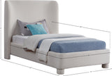Seabreeze Cream Textured Fabric Upholstered Twin Bed - Ornate Home