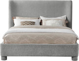 Seabreeze Grey Chenille Fabric Upholstered Full Bed - Ornate Home