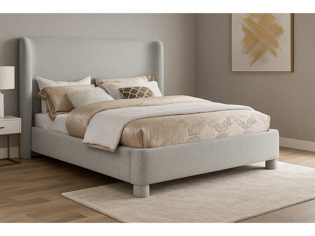 Seabreeze Grey Chenille Fabric Upholstered Full Bed - Ornate Home